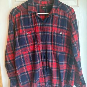 PacSun Red and Blue Plaid Button Down Shirt
